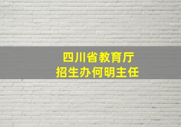 四川省教育厅招生办何明主任