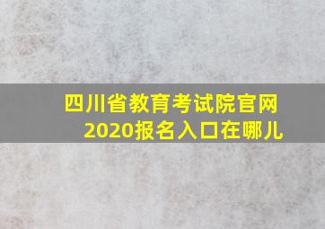 四川省教育考试院官网2020报名入口在哪儿