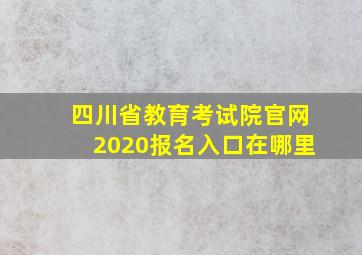 四川省教育考试院官网2020报名入口在哪里