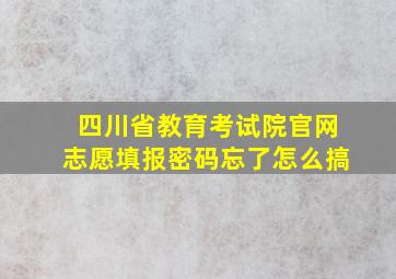 四川省教育考试院官网志愿填报密码忘了怎么搞