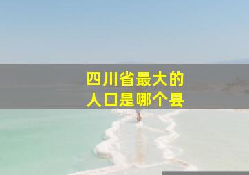 四川省最大的人口是哪个县