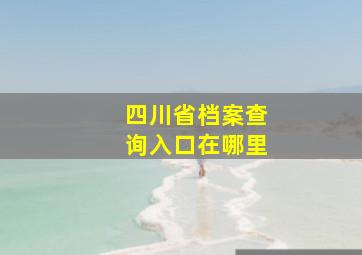 四川省档案查询入口在哪里