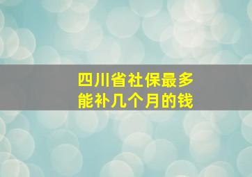 四川省社保最多能补几个月的钱