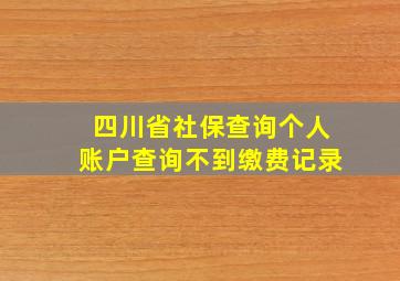 四川省社保查询个人账户查询不到缴费记录