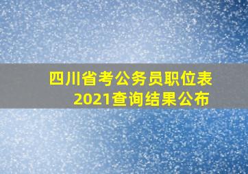 四川省考公务员职位表2021查询结果公布