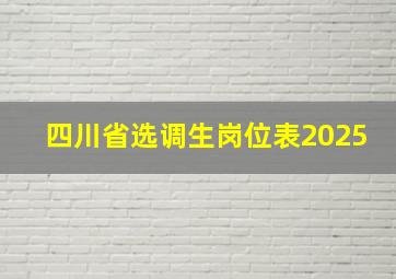 四川省选调生岗位表2025