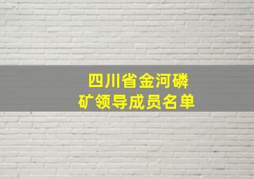 四川省金河磷矿领导成员名单