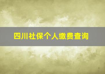 四川社保个人缴费查询