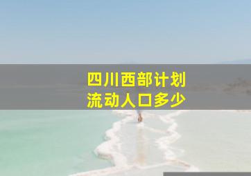 四川西部计划流动人口多少