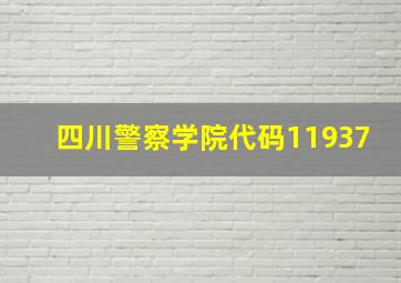 四川警察学院代码11937