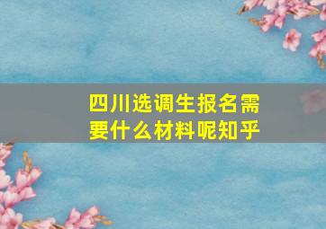 四川选调生报名需要什么材料呢知乎