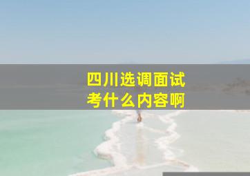 四川选调面试考什么内容啊