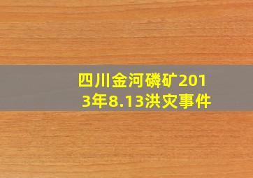 四川金河磷矿2013年8.13洪灾事件