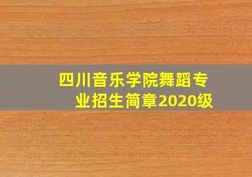 四川音乐学院舞蹈专业招生简章2020级