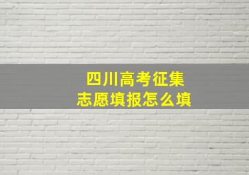 四川高考征集志愿填报怎么填