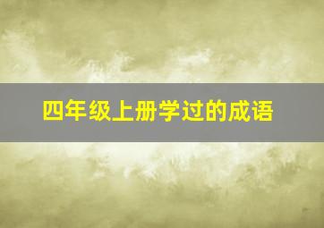 四年级上册学过的成语