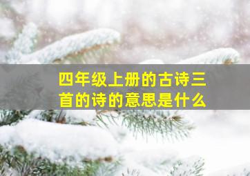 四年级上册的古诗三首的诗的意思是什么