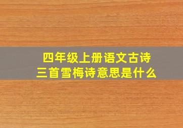 四年级上册语文古诗三首雪梅诗意思是什么