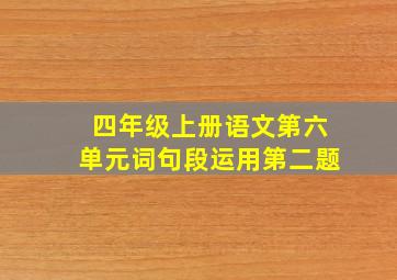 四年级上册语文第六单元词句段运用第二题