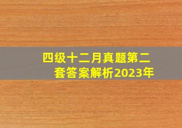 四级十二月真题第二套答案解析2023年