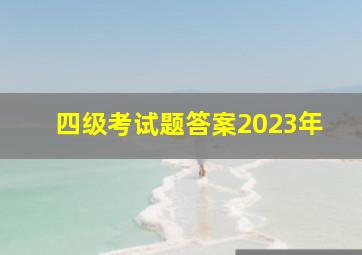 四级考试题答案2023年