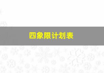 四象限计划表