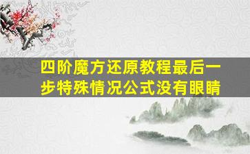 四阶魔方还原教程最后一步特殊情况公式没有眼睛