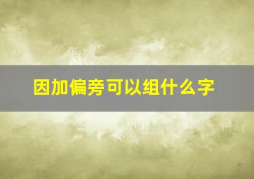 因加偏旁可以组什么字