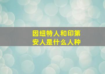 因纽特人和印第安人是什么人种