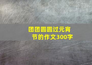 团团圆圆过元宵节的作文300字