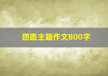 团圆主题作文800字