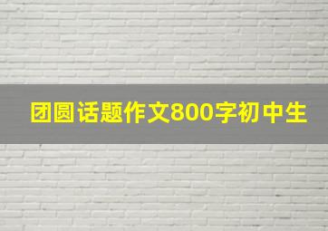 团圆话题作文800字初中生