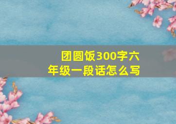 团圆饭300字六年级一段话怎么写