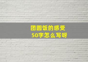 团圆饭的感受50字怎么写呀