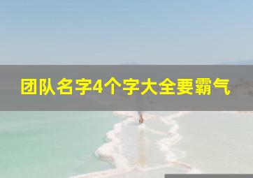 团队名字4个字大全要霸气