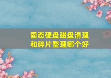 固态硬盘磁盘清理和碎片整理哪个好