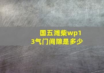 国五潍柴wp13气门间隙是多少