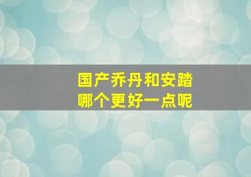 国产乔丹和安踏哪个更好一点呢