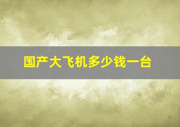 国产大飞机多少钱一台