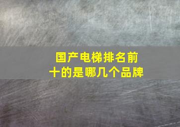 国产电梯排名前十的是哪几个品牌