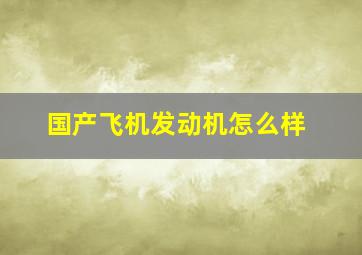 国产飞机发动机怎么样