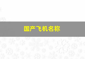 国产飞机名称