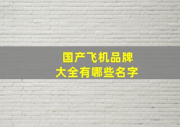 国产飞机品牌大全有哪些名字