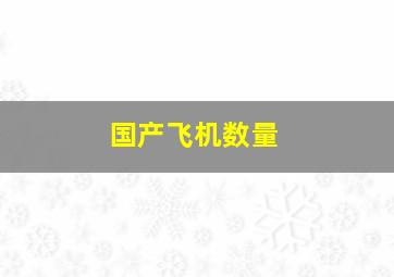 国产飞机数量