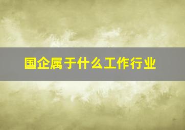 国企属于什么工作行业