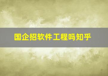 国企招软件工程吗知乎