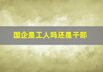 国企是工人吗还是干部