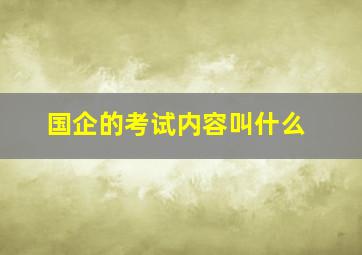 国企的考试内容叫什么