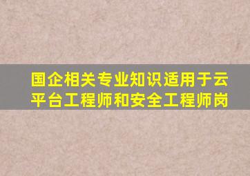 国企相关专业知识适用于云平台工程师和安全工程师岗