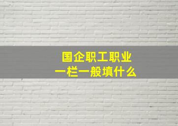 国企职工职业一栏一般填什么